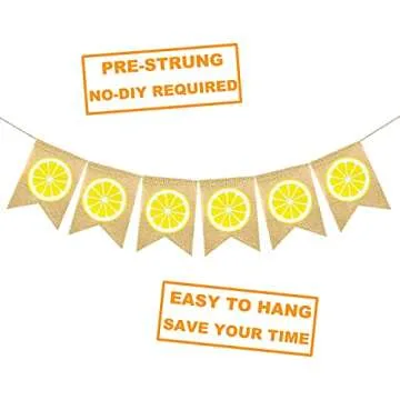 Burlap Lemon Banner Garland for Summer Parties