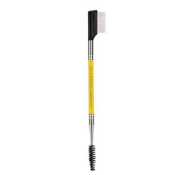 Bdellium Tools Professional Makeup Brush - Studio Series 725 Double End Metal Comb/Lash - With Soft Synthetic Fibers, For Prep Eyelashes (Yellow, 1pc)
