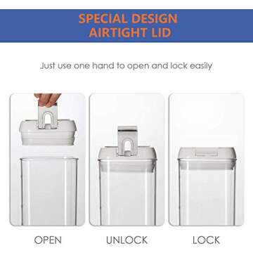 Airtight Food Storage Containers Set , Kitchen & Pantry Organization - BPA Free Plastic Dry Food Storage Containers With Easy Lock Lids - Stackable Sugar, Flour & Cereal Canisters With Labels & Marker