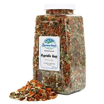Harmony House Premium Vegetable Soup Mix - Dehydrated Vegetables for Cooking, Camping, Emergency Supply and More (9 oz, Quart Size Jar)