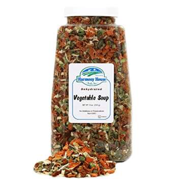 Harmony House Premium Vegetable Soup Mix - Dehydrated Vegetables for Cooking, Camping, Emergency Supply and More (9 oz, Quart Size Jar)