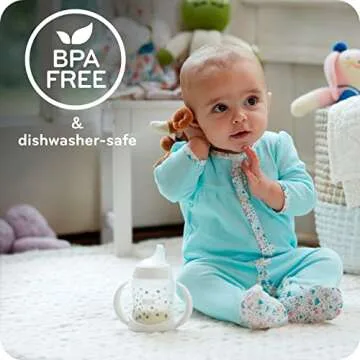 NUK Learner Cup, 10 Ounce, Tritan Gray Star – BPA Free, Spill Proof Sippy Cup