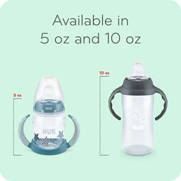 NUK Learner Cup, 10 Ounce, Tritan Gray Star – BPA Free, Spill Proof Sippy Cup
