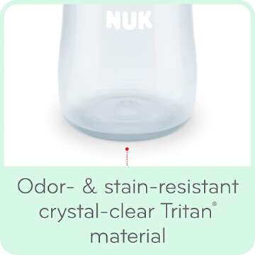 NUK Learner Cup, 10 Ounce, Tritan Gray Star – BPA Free, Spill Proof Sippy Cup