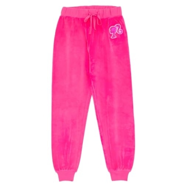 Cute Barbie Velour Hoodie and Jogger Outfit Set for Girls