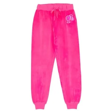 Cute Barbie Velour Hoodie and Jogger Outfit Set for Girls