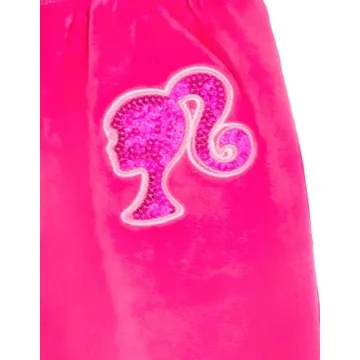 Cute Barbie Velour Hoodie and Jogger Outfit Set for Girls