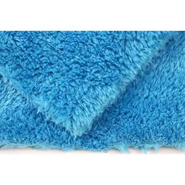 Autofiber [Korean Plush 550] Premium Edgeless Detailing Towels 550gsm (16"x16") Aqua Blue - 10 Pack