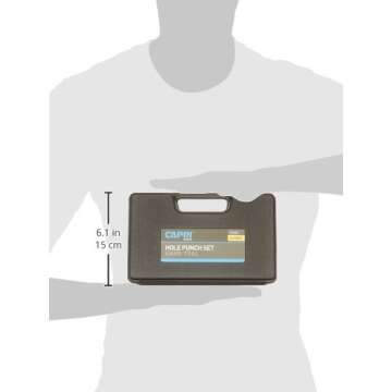 Capri Tools CP21050 21050 Metal Hole Punch Set With Puncher 16 Piece, Black