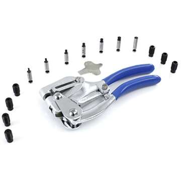 Capri Tools CP21050 21050 Metal Hole Punch Set With Puncher 16 Piece, Black