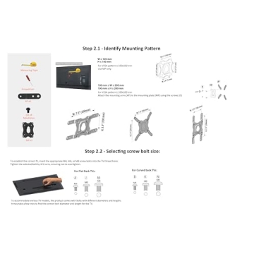 Full Motion TV Wall Mount for 12-40" TVs
