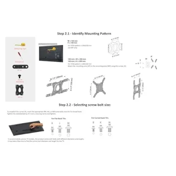 Full Motion TV Wall Mount for 12-40" TVs