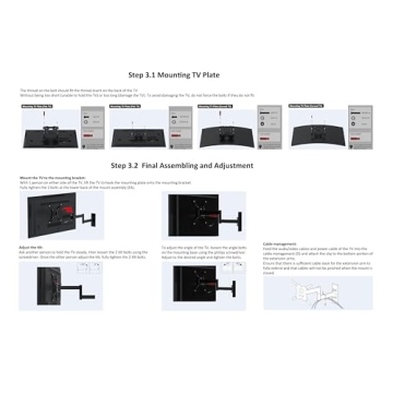Full Motion TV Wall Mount for 12-40" TVs