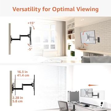Full Motion TV Wall Mount for 12-40" TVs