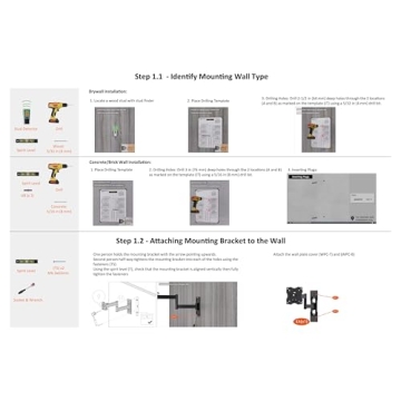 Full Motion TV Wall Mount for 12-40" TVs