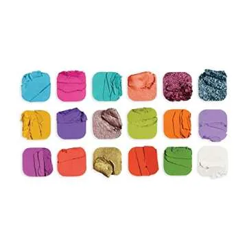 Revolution Beauty, Forever Flawless Eyeshadow Palette, 18 Pigmented Shades, Vibrant Pressed Powder Mattes, Shimmers, Glitters, Bird of Paradise, 15 X 0.04 Oz.