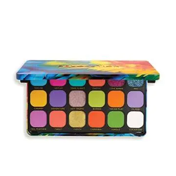 Revolution Beauty, Forever Flawless Eyeshadow Palette, 18 Pigmented Shades, Vibrant Pressed Powder Mattes, Shimmers, Glitters, Bird of Paradise, 15 X 0.04 Oz.