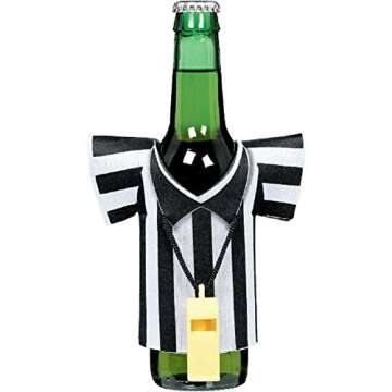 Referee Shirt Foam Bottle Cover - 5 1/2" x 5 1/4", 1 Pc