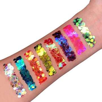 Iridescent Chunky Face & Body Glitter Gel by Moon Glitter - 0.40fl oz - Glitter Face Paint - Set of 8 colours