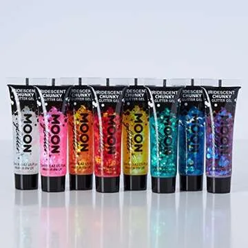 Iridescent Chunky Face & Body Glitter Gel Set of 8 Colors