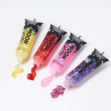Iridescent Chunky Face & Body Glitter Gel Set of 8 Colors