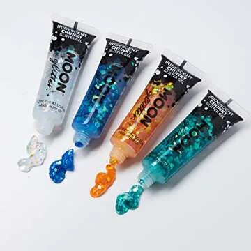 Iridescent Chunky Face & Body Glitter Gel Set of 8 Colors