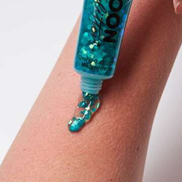 Iridescent Chunky Face & Body Glitter Gel by Moon Glitter - 0.40fl oz - Glitter Face Paint - Set of 8 colours