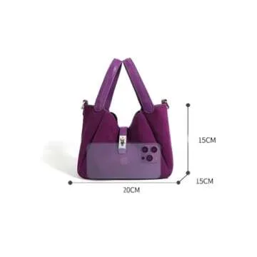Small Suede Handbags for Women, Genuine Leather Suede Shoulder Purse Vintage Suede Handbag 2024 New Bag