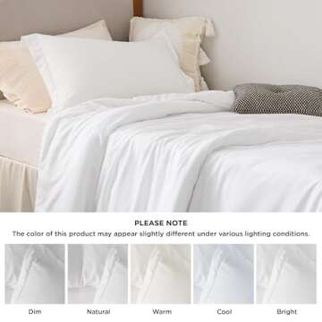 Bedsure Duvet Cover Twin/Twin XL Size - Soft Double Brushed Bedding Set for Kids & Adults, Zipper Closure, 2 Pieces, Includes 1 Duvet Cover (68"x90") & 1 Pillow Sham, NO Comforter, White