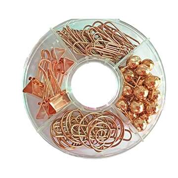 Stylish 65 PCS Rose Gold Decorative Paper Clips Set