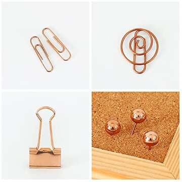 Stylish 65 PCS Rose Gold Decorative Paper Clips Set