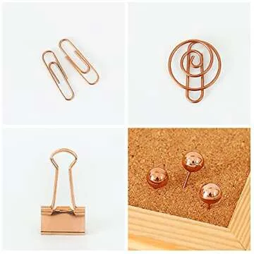 Stylish 65 PCS Rose Gold Decorative Paper Clips Set