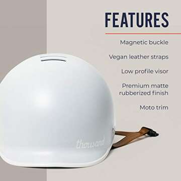 Thousand Adult Bike Helmet The Original Low Profile Retro Commuter Cycling Helmet Safety Certified for Bicycle Skateboard Road Bike Skating Roller Skates; for Men & Women; Heritage Collection (Small)