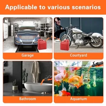 BOLCOWE Portable Power Battery Pump, Battery Powered Siphon Fuel Transfer Pump, Transfer Pump for Gasoline, Fuel Oil, Diesel, Water, Battery Fuel Transfer Pump suitable for Garages and Shops (Orange)