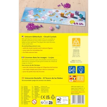 HABA Unicorn Glitterluck Cloud Crystals Board Game for Kids