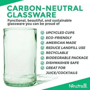 Eco-Friendly 8oz Upcycled Drinking Glasses - Set of 6