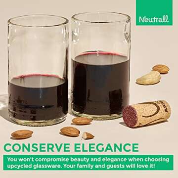 Eco-Friendly 8oz Upcycled Drinking Glasses - Set of 6