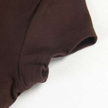 GEMBERA Womens' Stretchy High Neck Short Sleeve Gym Workout Slim Fitted Casual Basic Top T-Shirt (3986, Brown, M)