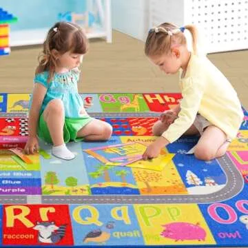 Kids Rugs for Playroom, ABC Alphabet Numbers Classroom Rug, 3x5 Feet Educational Learning and Fun Pl...