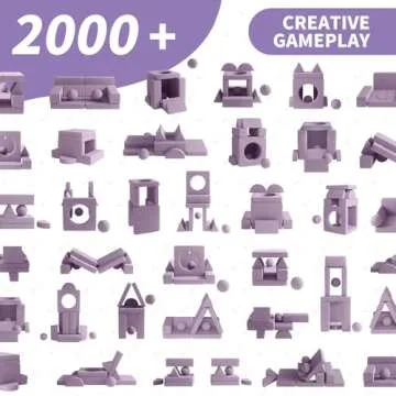 Kids Couch, 12PCS Fold Out Toddler Couch with 2 Balls and Tunnel, Modular Kids Couch for Playroom, Kids Play Couch for Kickball Game, Pitching Game, 30+ Creative Gameplay Couch for Kids (Blueberry)