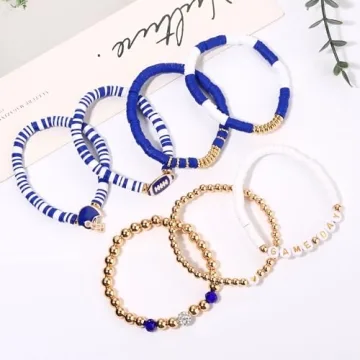Stackable Football Bracelets for Women - Game Day Jewelry