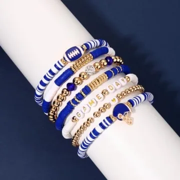 Stackable Football Bracelets for Women - Game Day Jewelry