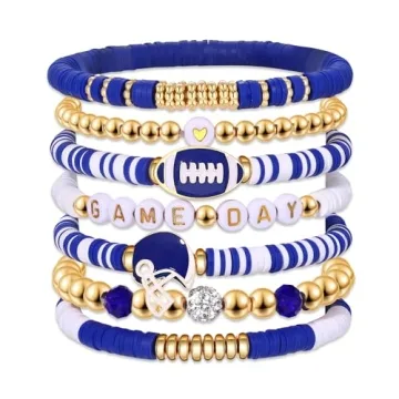 Stackable Football Bracelets for Women - Game Day Jewelry