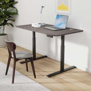 Autonomous Edition Smart Hybrid Dual Motor Electric Standing Desk Frame Classic Top, 28"-47" Height Range, 39"-70" Length Range, Black-Walnut