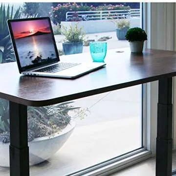 Autonomous Edition Smart Hybrid Dual Motor Electric Standing Desk Frame Classic Top, 28"-47" Height Range, 39"-70" Length Range, Black-Walnut