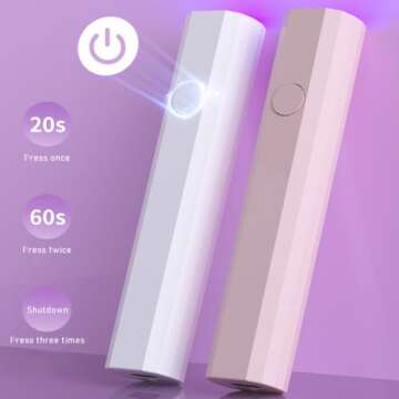 MocareHealth Mini UV Nail Lamp for Fast Curing DIY Nails