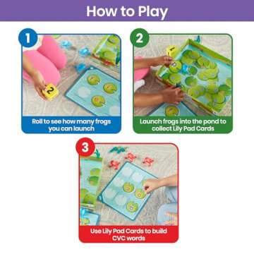 hand2mind Lily Pad Letter Hop, CVC Word Games, Sight Word Games, Fine Motor Skills Toys, Spelling Games, Word Making Games, Educational Board Games, Family Game Night, Kindergarten Learning Activities