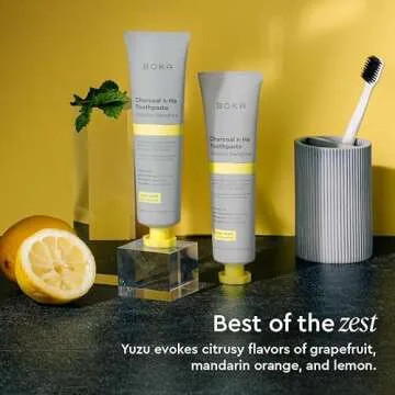 Boka Charcoal Fluoride Free Toothpaste Nano Hydroxyapatite, Helps Remineralize, Appropriate for Sensitive Teeth, Whitening - for Adult, Oral Care - Yuzu Mint Flavor, 4oz 1Pk - US Manufactured