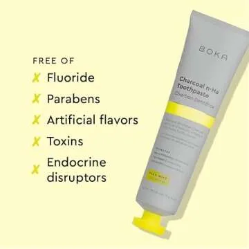 Boka Charcoal Fluoride Free Toothpaste Nano Hydroxyapatite, Helps Remineralize, Appropriate for Sensitive Teeth, Whitening - for Adult, Oral Care - Yuzu Mint Flavor, 4oz 1Pk - US Manufactured
