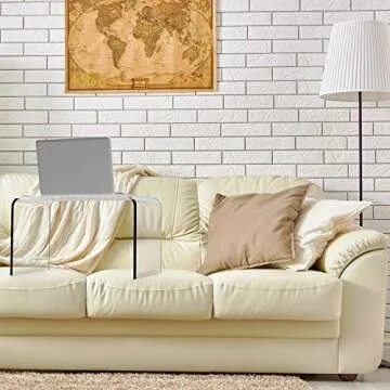 Acrylic Side Table - C Shaped End Table - Multipurpose Modern Furniture for Living Rooms and Offices by Lavish Home (Clear)